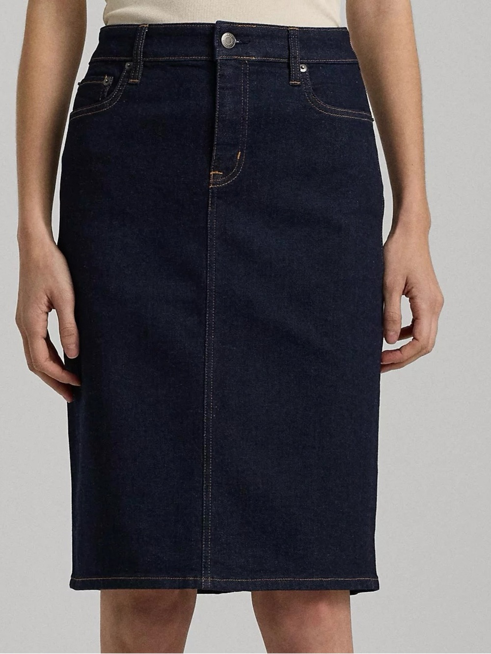 NWT Lauren Ralph Lauren Dark Indigo Denim Skirt - Picture 7 of 9